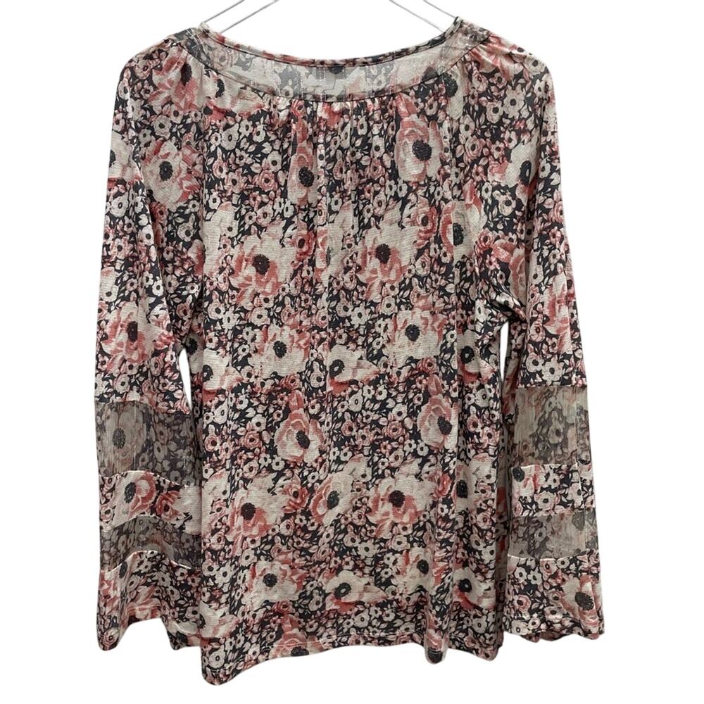 Lucky Brand Women's Printed Woven Mix Peasant Top Size 1X - Picture 9 of 12
